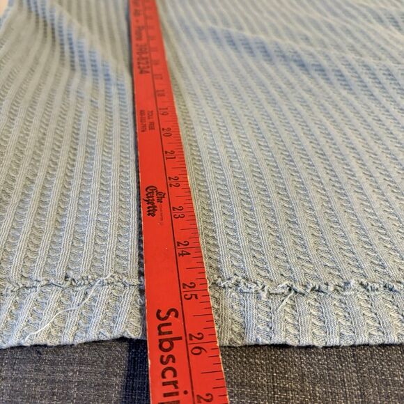 Free People Top Large Womens Raymond Collared Thermal Long Sleeve Washed Army - Picture 7 of 7